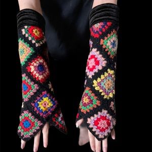 Granny square arm warmers sleeves chic boho